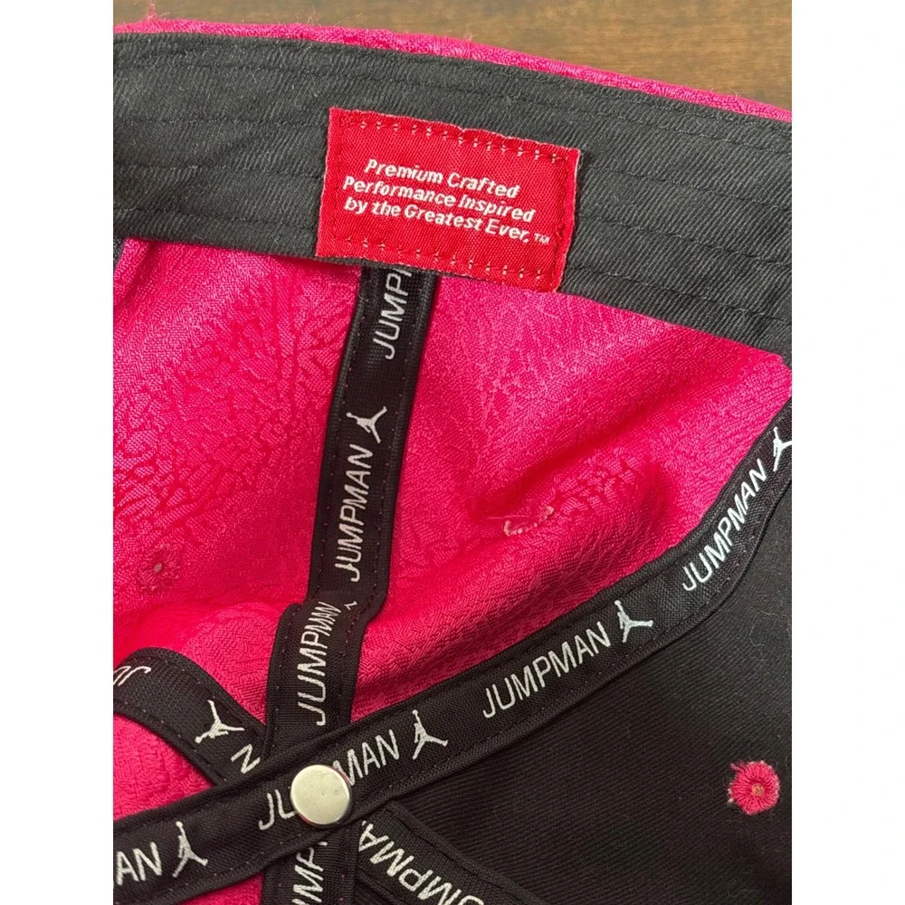 Jordan Jumpman Youth Snapback Hat Pink Black Elephant Print 1623-V12
